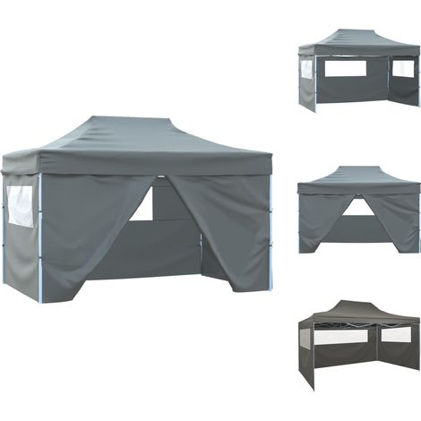 Pavillons & Partyzelte - Living Faltzelt Pop-Up mit 4 Seitenwänden 3 x 4,5 m Anthrazit (1/5)