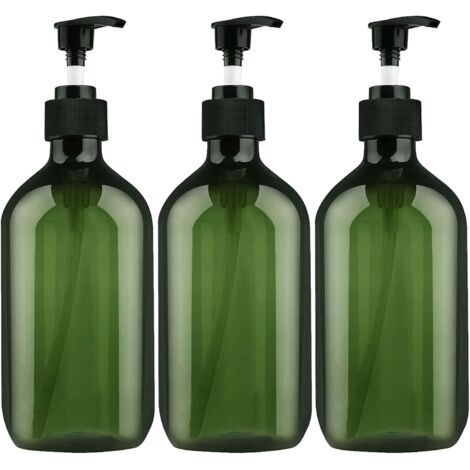 3Pcs 5ooml Flacons Pompes, Bouteille de Shampooing, Distributeurs de Liquide Rechargeables Flacon Distributeur, Bouteille Vide Rechargeable de PompeBouteilles de Pompe à Savon Vides Rechargeables (1/5)