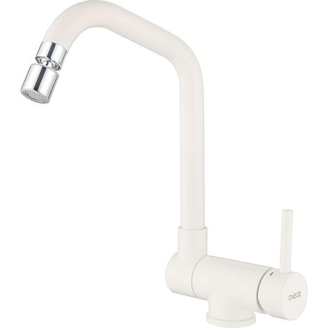 Robinet de Cuisine Rabattable, Mitigeur Évier 2 Jets Rotation 360°, Robinet devant Fenêtre, Acier Inox SS304 Brossé Anti-Empreintes