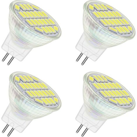 HOXILEELEO - MR11 GU4 12V LED 4W Blanc Froid 6000K,  120° 35mm MR11 35W Halogène Équivalent, AC DC 24V 12V Spot LED Encastrable GU4 pour Meuble (1/5)