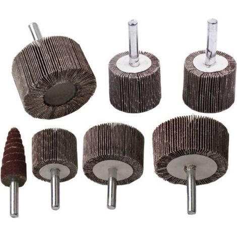 Meule Abrasive - 40 mm - Grain 80 - Pour Bois Métal Peinture Plastique - Compatible Perceuse et Meuleuse Droite - Tige 6 mm - 1 Pièce (1/3)