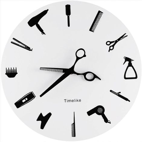Horloges modernes 3D à quartz silencieuses pour salons de coiffure (1/5)