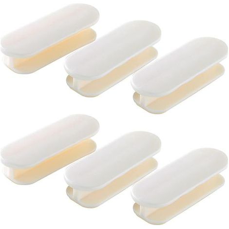 6 Pièces Poignées de Meuble Autocollantes Adhésif Fenêtre Poignée Poignée de Cuisine Autocollante Poignée Porte Coulissante, Blanche (1/5)