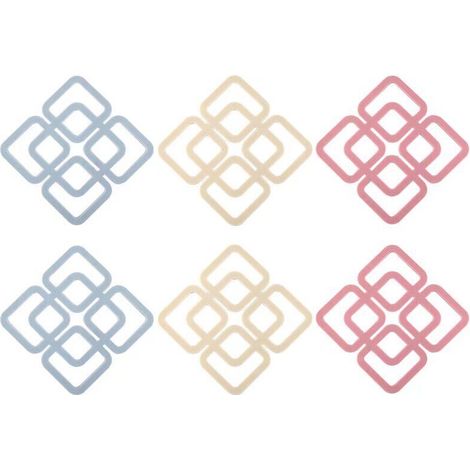 6Pcs Dessous de Plat Silicone Carré à la Chaleur, Silicone Multi-Use Trivet Mat, Premium Quality Insulated Flexible Durable Non Slip Hot Pads and Coasters Cup pour la Cuisine et Salle à Manger, (1/5)
