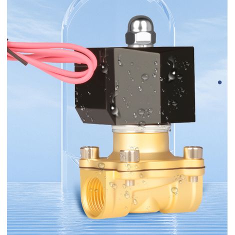 Électrovanne normalement fermée en laiton DN15 4 pouces 1 2 AC220V vanne de commande pour eau domestique et gaz bobine en cuivre pour robinet d eau (1/5)