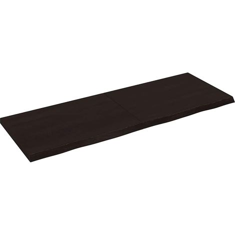 Tischplatte Dunkelbraun 140x50x(2-4)cm Massivholz Eiche