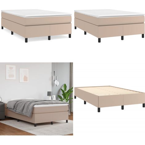 Sommier à lattes de lit matelas cappuccino 120x190cm similicuir - Lit Tapissier - Lit Capitonné - Lit Double - Literie - Chambre À Coucher - Home & Living (1/5)