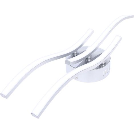 Plafonnier LED ondulé blanc 18W en aluminium à 3 branches pour chambre ou salon. (1/5)