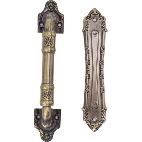 Poignée de tirage Bronze, style vintage élégant, électroplaqué, pour porte coulissante et portail (1/5)