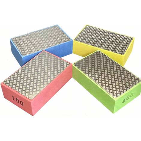 Diamant-Schleifblock – Körnung 60, 100, 200, 400 – Für Fliesen, Stein, Beton – Schleifen, Polieren, Entgraten – 4er-Pack (1/5)