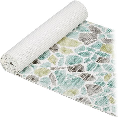 Rutschfeste Schaumstoff-Badematte – EINNENFFER – Sauna und Pool – Zuschneidbar, Blau/Weiß, 65 x 300 cm (1/5)