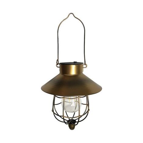 [JAMAIS UTILISÉ] Lanterne solaire d'extérieur vintage en métal, lampe de jardin solaire avec lumières LED chaudes pour jardin, cour, patio, décoration d'arbre, éclairage solaire, bronze (1/5)