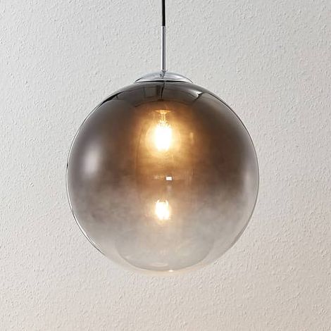 [GEBRAUCHT] B-Ware Lindby Robyn Glas Pendelleuchte Pendelleuchte Lampe Leuchte Einflammig Silbe738