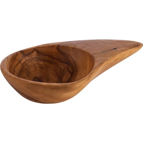 APS 1025 Set di 2 ciotole in legno d'ulivo, 12,50 cm x 8 cm x 2,50 cm (ogni parte è un pezzo unico. Il colore e le venature possono variare) (1/3)