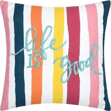 Coussin décoratif "DOLCEVITA" multicolore - 40x40cm - 40x40cm - Naturel (1/2)