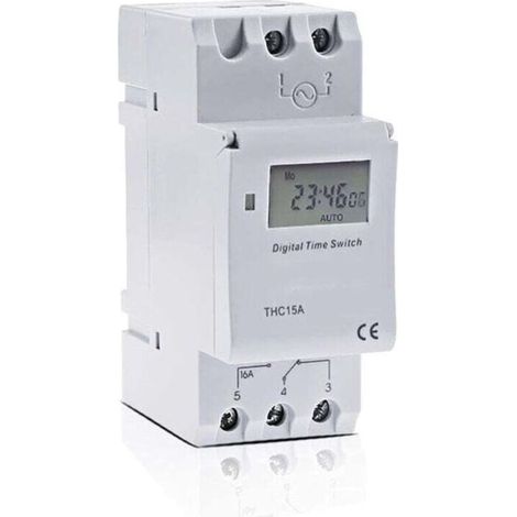 Interrupteur Industriel Minuterie Électronique Programmable 12V 110V 220V 16A Relais Contrôle Montage Rail Din (1/3)