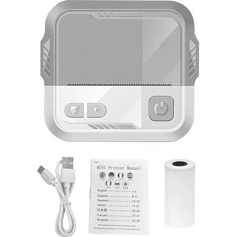 Imprimante thermique portable X10 - Bluetooth, sans encre, pour photos et étiquettes - avec 1 rouleau papier (57x26mm) (1/4)