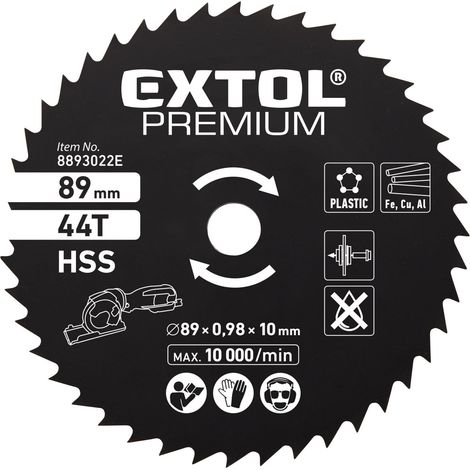 Lama per sega EXTOL PREMIUM HSS, ∅89x1x10mm, 44T