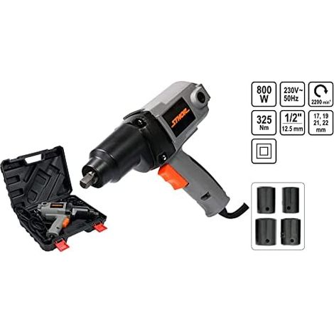 LLAVE DE IMPACTO STHOR 800W 12 VASOS DE 325Nm 57091 (1/5)