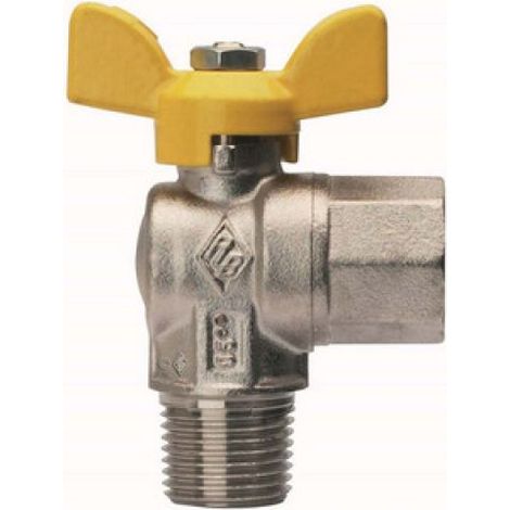 VALVOLA A SFERA PER GAS A SQUADRA  FIL M ATTACCO F 1/2&quot x 1/2&quot