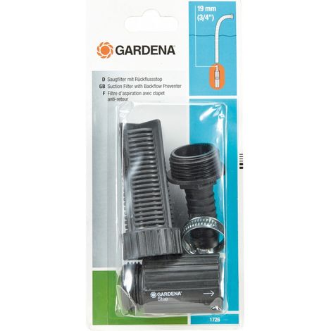 Filtro Gardena Aspirazione Con Valvola Di Ritegno Nero 30 X 20 X 20 Cm 01.727-20