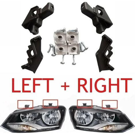 kit réparation phare polo, fixation phare volkswagen polo, clips support phare avant, pièces réparation optique auto, vis fixation phare polo 6R, référence oem 6R0998226, support phare plastique voitu (1/5)