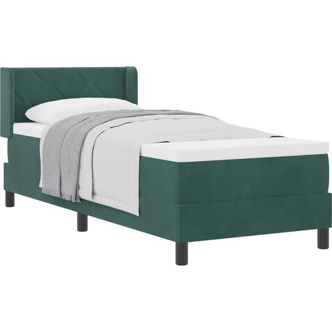 Maison Exclusive - Letto a molle con testiera Verde Scuro 200 x 80 cm Velluto (1/5)