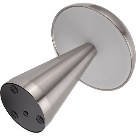 Lampe de table en forme de champignon, moderne, minimaliste, industrielle, 3 couleurs, à intensité variable, rechargeable, innovante, tactile, argentée (1/5)