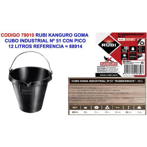 rubi kanguro goma cubo industrial nº 51 con pico 12 litros 88914