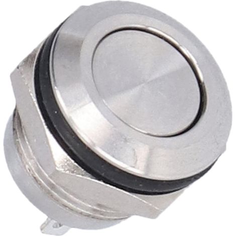 Stück Flachknopfschalter aus Edelstahl, wasserdicht, Schraubanschluss, Stromzubehör 0–220 V, 12 mm (1/5)