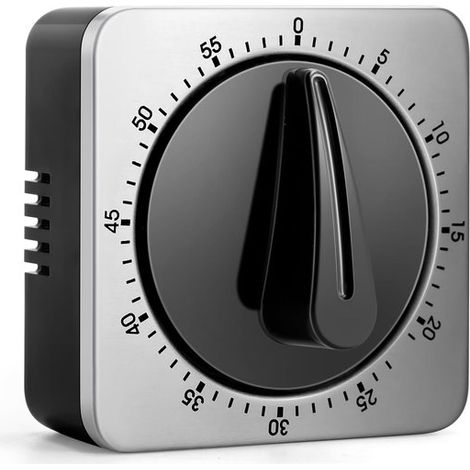 Mechanischer Küchentimer mit lautem Alarm Edelstahl Küchenuhr mit Magnetrückseite Countdown Erinnerung Keine Batterien erforderlich (1/5)
