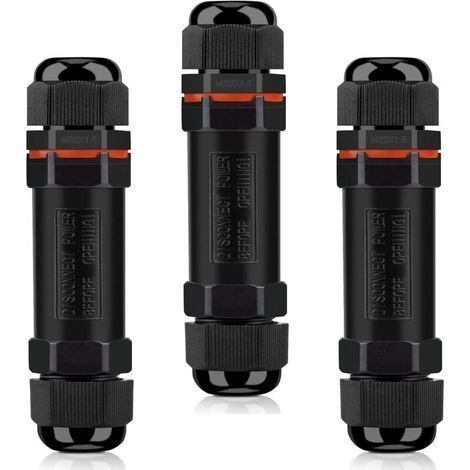 Wasserdichte Kabelverbinder, wasserdichte Abzweigdose für außen IP68, wasserdichter elektrischer Verbinder, 3er-Set, wasserdichter Elektroanschluss mit 3 Adern für Kabel Ø 6-12 mm (1/4)