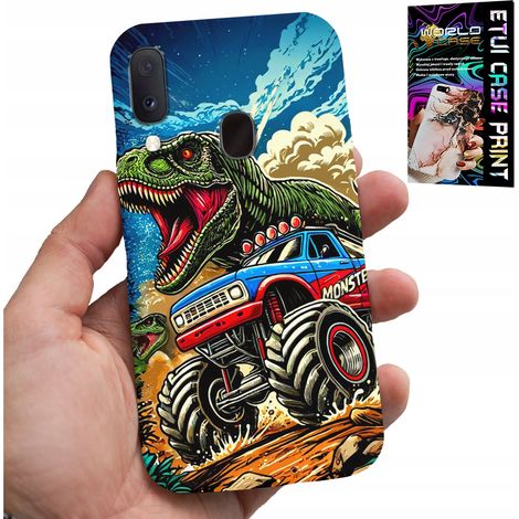 Custodia per Samsung Galaxy A40 - dinosauro in monster truck con motivi per bambini (1/5)