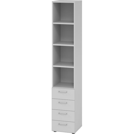 bümö smart Schubladen Regal - 4 Schübe Grau