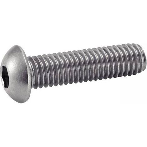 100 Vis à Métaux Tête Bombée Six Pans Creux 8 x 16 mm - ISO 7380-1 - Inox A4 - D-Work