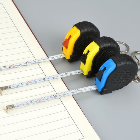 Lot de 3 Petit mètre ruban 1M avec porte-clés Métal rétractable Mini mètre ruban avec porte-clés Métrique et pouces Rétractable Règle pour Construction de Mesure (3 Couleurs) (1/5)