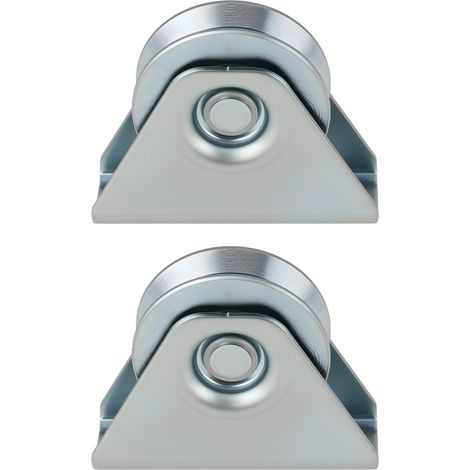 JSSEVN - Set of 2 58mm V-Groove Rollers for Sliding Gates, Suitable for Shower Pulleys, Cabinets, Garages and Windows (1/5)
