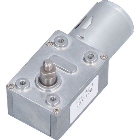 Moteur à engrenage vis sans fin turbo métallique complet auto‑bloquant réducteur JGY‑370 DC24V 90 tr/min (1/5)