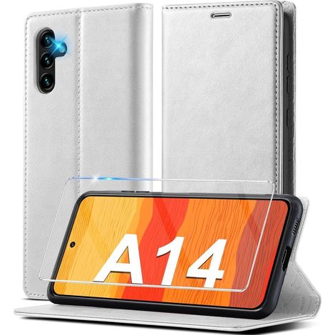 Coque portefeuille pour Samsung A14 5G/4G, étui en cuir PU avec béquille et fermeture magnétique (1/5)