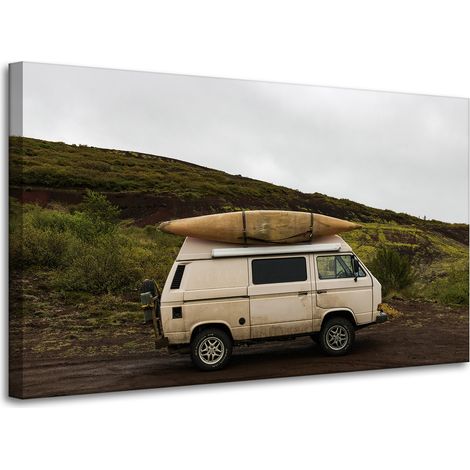 Leinwanddruck Vintage-Wohnmobilreise 100x60 cm