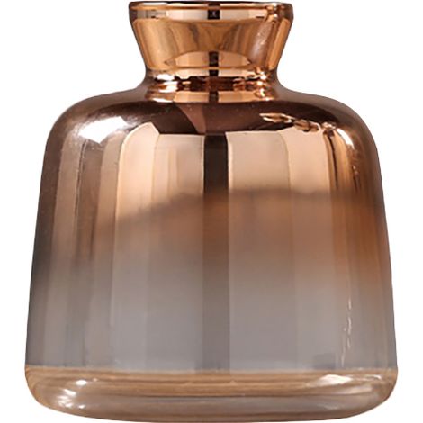 Vase Verre - Doré À Froid - Pour Fleurs Fraîches Ou Séchées - Intérieur Maison Bureau Restaurant - 1 Pièce (1/5)