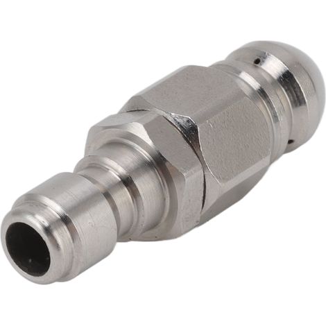 Buse de nettoyage de tuyau d'évacuation haute pression en acier inoxydable G1/4 pouce avec jet d'eau et bouchon rapide (1/5)