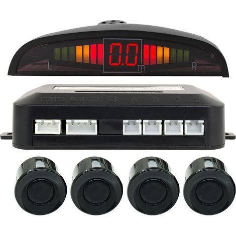Kit 4 Sensori di Parcheggio Auto Neri Display Suono Led Verniciabili dr pcl-6082 (1/5)