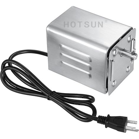 Moteur rôtissoire barbecue électrique inox, kit tournebroche acier inoxydable, charge 50-70kg, prise UE 220V, pour grillades en extérieur. (1/3)