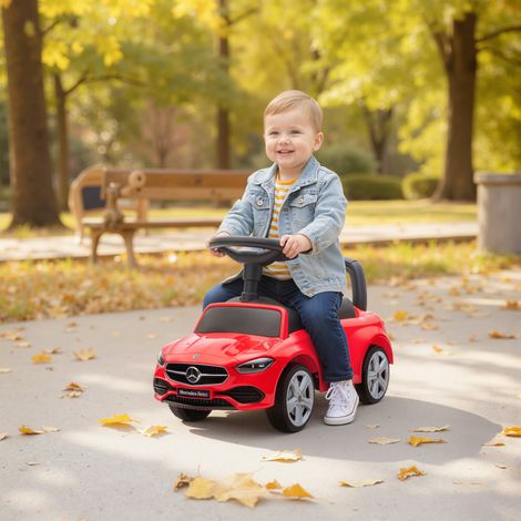 Correpasillos para Niños de 18-36 Meses Mercedes-Benz Clase C con Bocina Sonidos de Motor y Espacio de Almacenaje Rojo (1/5)