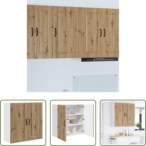 vidaXL Küchenmöbel -  Küchenschrank mit Speicher Kalmar Artisan-Eiche 80 x 31 x 80 cm (1/5)