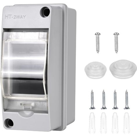 Coffret Electrique Etanche Exterieur: Boîte Etanche Electrique Exterieur IP65, Tableau Electrique 1 Rangée Etanche 2 Modules, Boîtier Electrique, Tableau Electrique Etanche Pour Disjoncteur Mural (1/5)