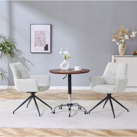 Silla giratoria 360 con brazos tela metal OKMYHOME (1/5)