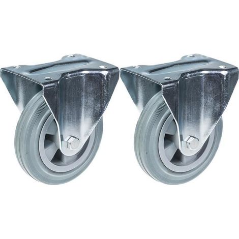 Bockrolle - PARNELLS - 160mm - Graugummi - Fest - 2er-Pack