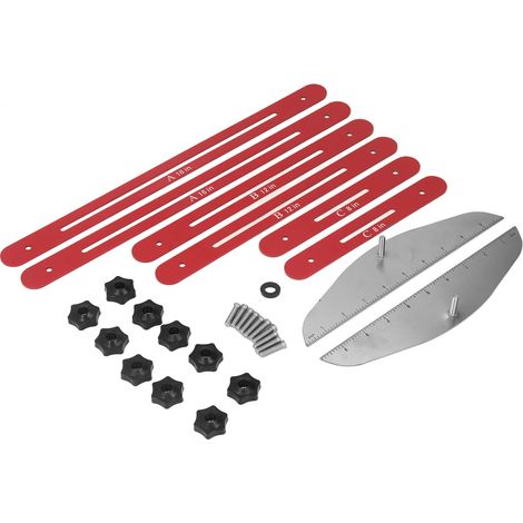 Gabarit de mesure pour marches d'escalier, pince de marquage pour étagères, 11 à 60 pouces, pour contremarches/étagères/cloisons sèches (rouge) (1/5)